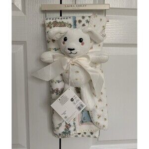 Laura Ashley Antoinette Baby Blanket Plush Toy Bunny Gift Set Lovey Pink Blue